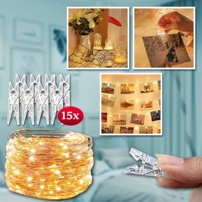 Světýlka s kolíčky pro zavěšení obrázků (3 m) | PHOTOGLO