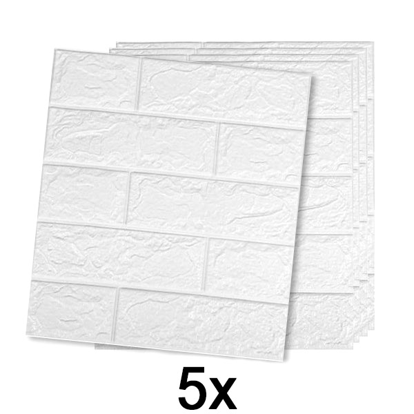 1x (5 kusů) Samolepicí cihlová tapeta s 3D vzorem | BRICKSBY