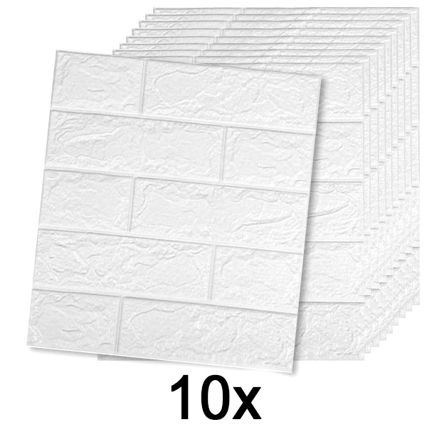 2x (5 kusů) Samolepicí cihlová tapeta s 3D vzorem | BRICKSBY