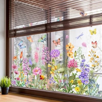 Zářivá květinová samolepka na okno | FLORASTIK