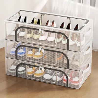 Průhledný stohovatelný úložný box na boty | DURASTOR